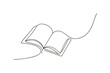 © Uttam - Minimalist single line drawing an open book with flowing lines vector