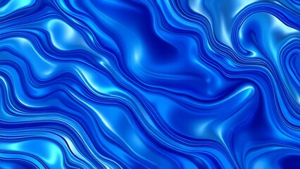 Abstract tech background with flowing liquid metal texture in blue and silver tones.