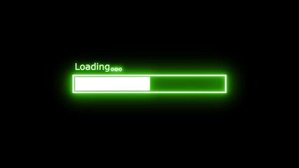 Animation of Neon Glowing Progress Loading Bar