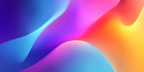 Wall Mural - Abstract multicolored wavy background. bright and saturated colors in gradient. banner.