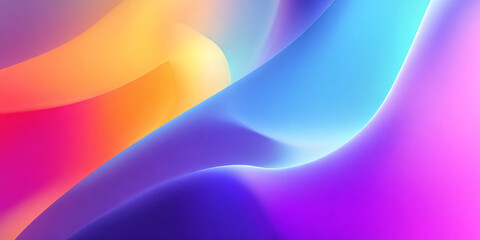 Wall Mural - Abstract multicolored wavy background. bright and saturated colors in gradient. banner.