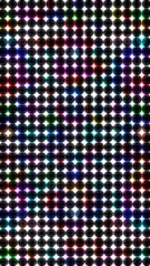 Wall Mural - 3D animation vertical beautiful video colorful abstract bright light energy 4K of smooth dots waves glittering light effect on black background