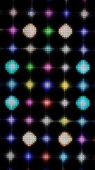 Wall Mural - 3D animation vertical beautiful video colorful abstract bright light energy 4K of smooth dots waves glittering light effect on black background