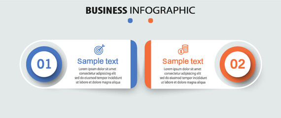 Wall Mural - business infographic template with icons and 2 options or steps