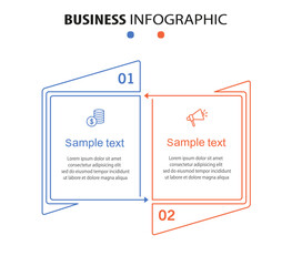 Wall Mural - business infographic template with icons and 2 options or steps