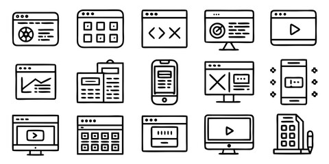 Collection of Web Development and User Interface Icons web design ui ux