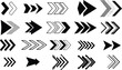 © Taiwo - Set of arrows clipart, move, direction icons editable vector illustration. Dashed arrow shapes, arrow head scroll down icons. Open here, right chervon refresh arrows. Directional internet arrows icon.
