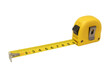 © PerfectPhoto - Yellow retractable tape measure showing metric units on transparent background