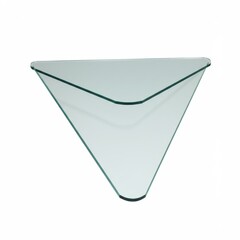 Triangle glass shelf isolated on white background. use cases: furniture.