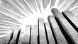 © Ilham Fathony - bar chart growing upward growth financial in hand drawn comic style black and white illustration