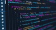 © Nadira - Close up view of computer code on a screen with syntax highlighting and dark background color