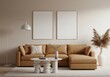 © graphic designer99 - Contemporary living room with caramel sectional sofa