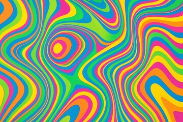 Wall Mural - colorful psychedelic swirl pattern with vibrant optical illusion effect on abstract light background
