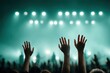 © Ryzhkov - Exciting K-pop Concert Venue with Cheering Fans and Raised Hands Premium Modern Event Marketing and Social Media Content for Gen Z and Millennials