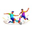 © Ghyovha - soccer players in action, vector illustration