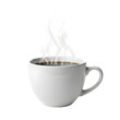 © Komola - 3d cup of coffee with rising steam on transparent background