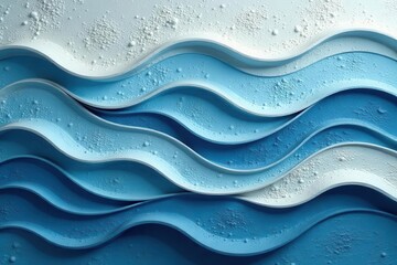 Wall Mural - abstract wavy ocean texture serene blue and white undulating forms with textured surface