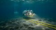 © Alifa Gallery - Underwater Remotely Operated Vehicle Inspecting Yellow Submarine Cables in Ocean Environment