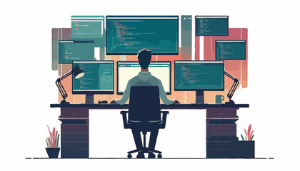vector illustration of a software developer