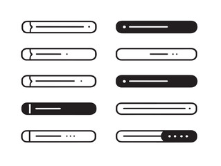 Sleek Progress Bar Icons Set with Minimalist Linear Graphic Style