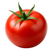 © SK DESIGN TEAM - A single ripe red tomato on a black background showing its vibrant color and fresh green stem
