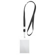 © Bangkit gultom - Isolated badge with a black lanyard and a transparent plastic holder, displayed against a white background.