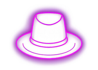 Wall Mural - png hat icon purple neon light.