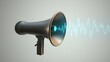 © zhang07 - Vintage megaphone surrounded by abstract sound waves, blending retro charm with modern digital aesthetics.