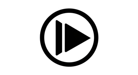 Play button icon isolated on transparent background for media player