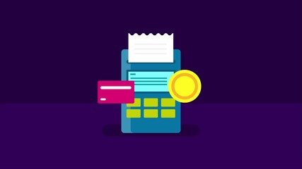Wall Mural - electronic billing machine printing online invoice, digital invoice printer, generating invoice afte