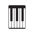 © Kamrunnahar - Black and White Piano Keyboard Keys Music Icon Vector