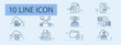 © Кирилл Макаров - Cloud computing set icon. Line icons depict cloud storage, network, file transfer, financial transactions, security, synchronization, and device connection over digital platforms.