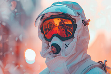 Canvas Print - photo of cosmonaut in a protective spacesuit made generative ai technology