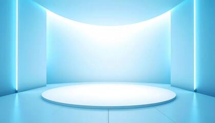 Illuminated studio setup for photography modern space image background bright environment wide angle creative showcase