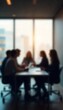 © Raihana - Generative AI: Blurred Image of Professionals Collaborating in a Modern Office Space Meeting