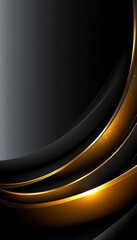 Canvas Print - abstract black and gold background featuring glowing curves for elegant presentations and designs