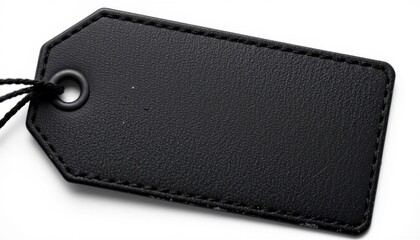 Black Leather Tag Blank Vintage Design for Lifestyle, Fashion, or Branding Use in Marketing or Product Presentation