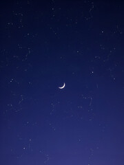 Wall Mural - Celestial Symphony: An Ethereal Night Sky with Constellations and Crescent Moon
