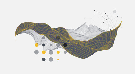 Wall Mural - abstract art background. modern science or technology art elements. surface illustration. vector.