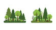 © Siam Studio - Flat style forest illustrations green trees nature