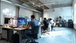 © fotofabrika - Engineers collaborating in a modern workspace focused on technology development during the afternoon hours