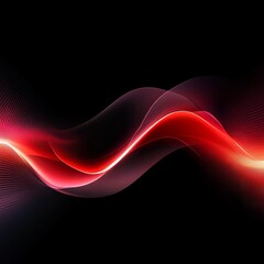 Wall Mural - dynamic red wave design on dark background, smooth motion curves for modern projects and templates