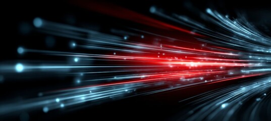 Canvas Print - futuristic cyberspace data flow with intense motion blurred glow and advanced performance streaks