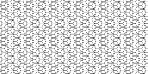 Wall Mural - abstract seamless pattern with hexagon square cube geometric pattern shapes grid metal element textu
