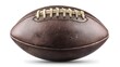 © Aries Li - An American football sits centered on a pure white background, its texture and stitching clearly visible.