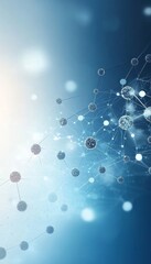 Wall Mural - abstract medical molecule web design with gradient background and copy space in bright colors