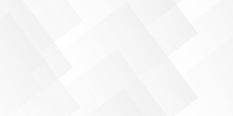 Wall Mural - white and gray overlap triangle geometric technology pattern. minimal rectangle randomly arranged wh