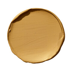 Wall Mural - abstract golden yellow circular form on a completely isolated transparent surface offering depth