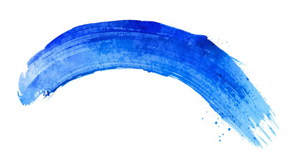 Wall Mural - azure watercolor stroke with brush marks over transparent area providing a vivid and artistic