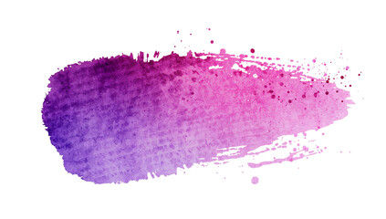 Wall Mural - gradient watercolor stain with splash effect isolated on transparent background